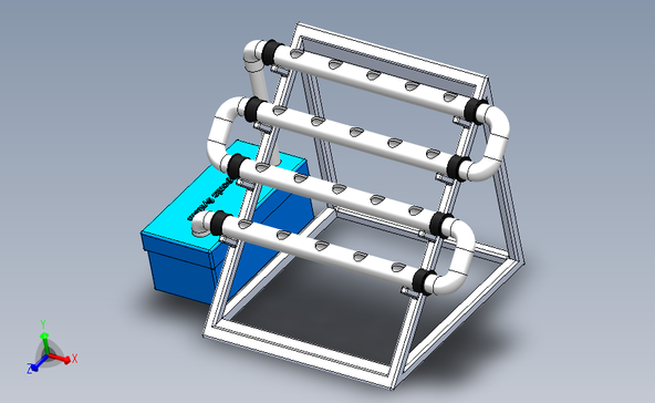 水培系统种植架3D数模图纸 Solidworks设计