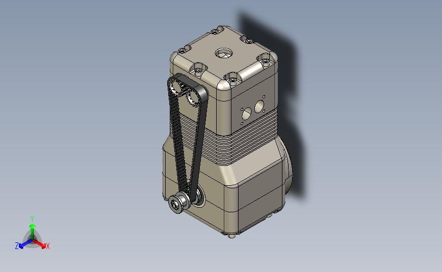 四冲程单缸内燃机发动机3D图纸 STEP格式