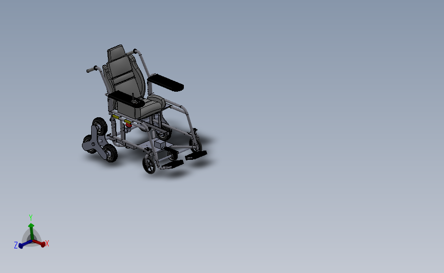 特殊功能轮椅(方便上下楼梯)三维建模图纸 SolidWorks设计