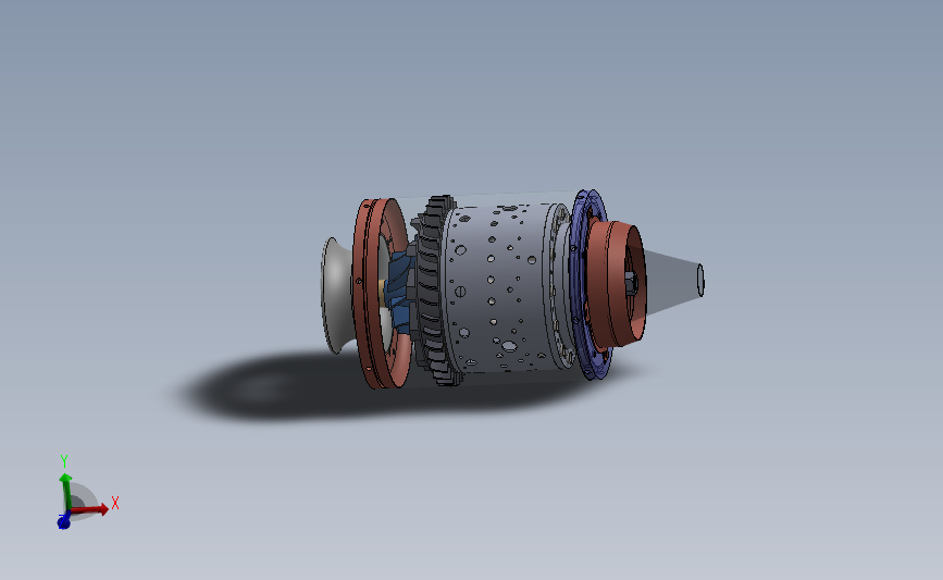 涡喷KJ66引擎发动机模型3D图纸 Solidworks设计