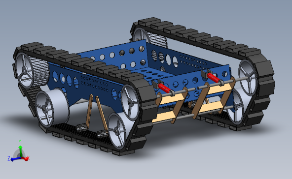 简易履带底盘结构3D图纸 Solidworks20设计