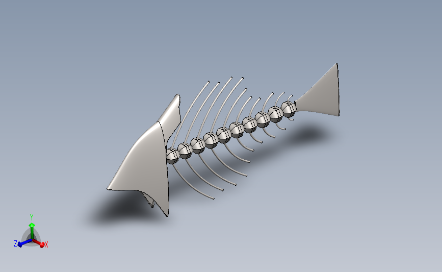 机械骨鱼_SOLIDWORKS 2015_模型图纸下载 – 懒石网