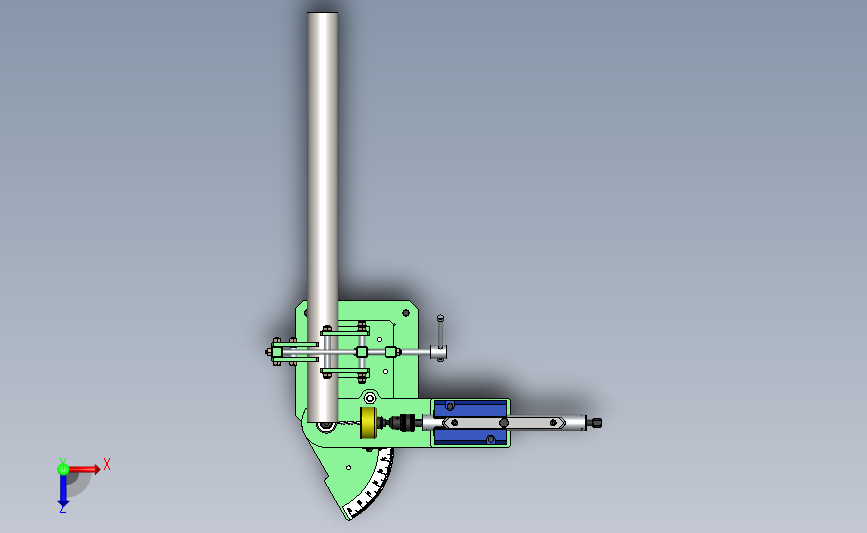 圆管接头切割装置3D数模图纸 Solidworks设计 俯视图
