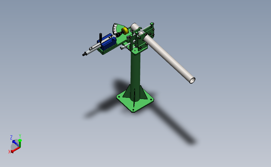 圆管接头切割装置3D数模图纸 Solidworks设计 主视图
