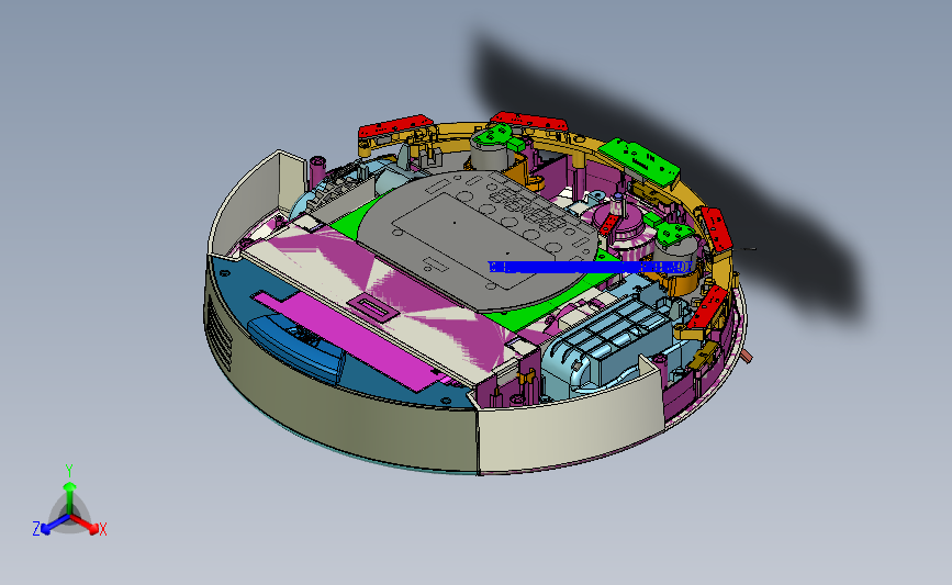 智能扫地机器人3D模型图纸 ProE设计 附STP格式