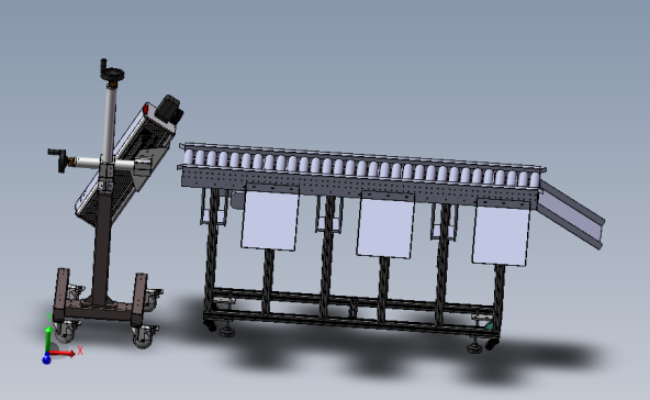 自动识别快递分拣系统3D数模图纸 Solidworks设计 附STEP IGS