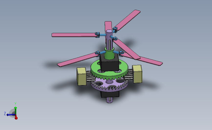 对转螺桨 Solidworks 2019 模型图纸下载 懒石网