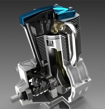 77cc航模发动机 四冲程单缸发动机 机械设计图纸资料 3D模型