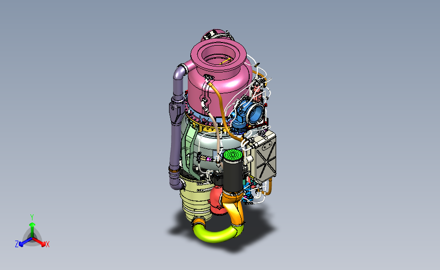 Garrett GTCP85-98D 燃气涡轮发动机3D图纸 STP格式