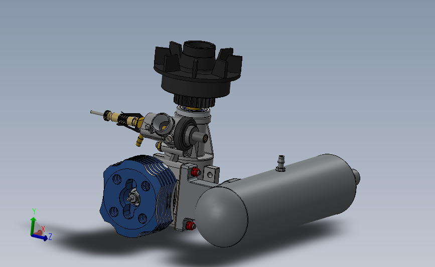 Supertigre g51航模引擎三维建模图纸 solidworks设计