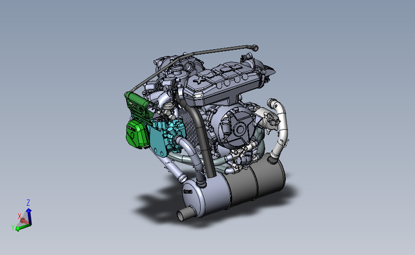 Rotax 912is航空发动机三维外形建模图纸 solidworks设计