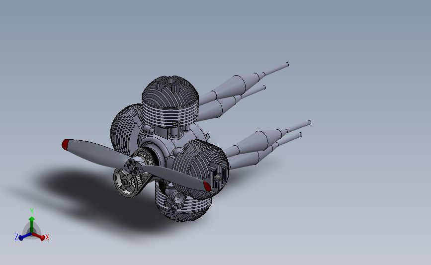 X-Engine航空引擎三维建模图纸 solidworks2015设计