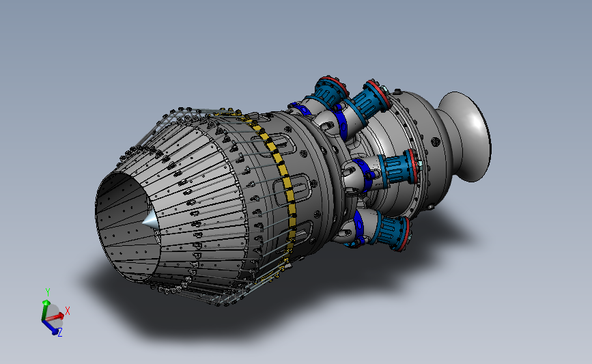 航空发动机(飞机涡轮发动机)3D模型 SolidWorks设计