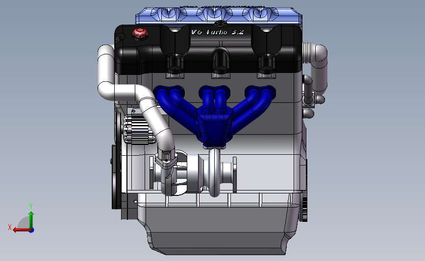 3.2T V6 发动机发动机 背面视图