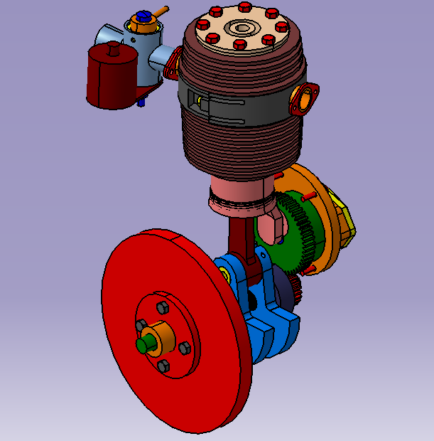 10-Barr and Stroud发动机内部结构3D图纸 CATIA设计发动机