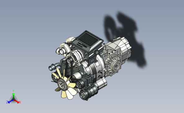 18-wankel engine汪克尔转子发动机3D数模图纸 STP格式发动机