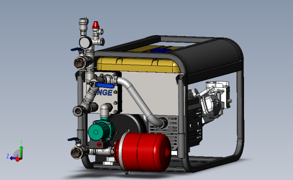 33-SNGE柴油发电机3D模型图纸 Solidworks设计发动机