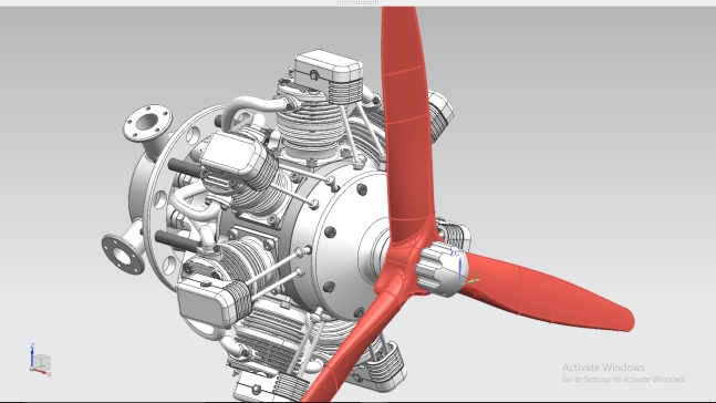 42-Radial Engine七缸星型引擎发动机3D图纸 CATIA设计发动机