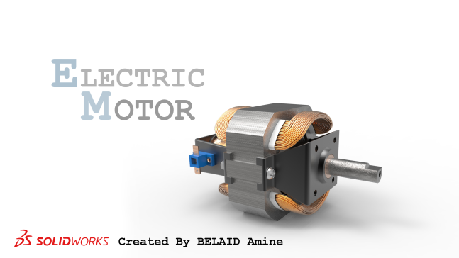 73-Electric Motor小电动机模型3D图纸 Solidworks设计发动机