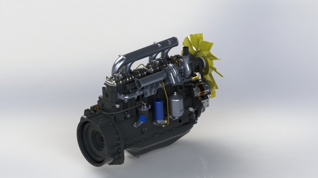 76-柴油机MMZ D-260柴油发动机模型3D图纸 Solidworks设计发动机