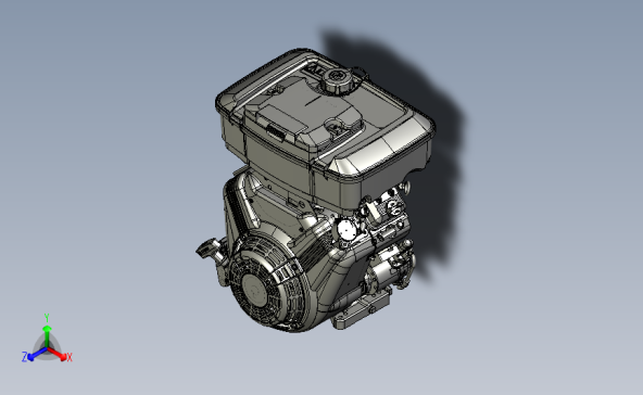 Briggs Stratton Vangaurd 23hp发动机3D模型图纸 STP x_b格式发动机
