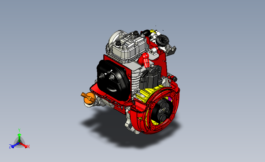 HONDA-GX25水平轴发动机模型3D图纸 STEP格式发动机