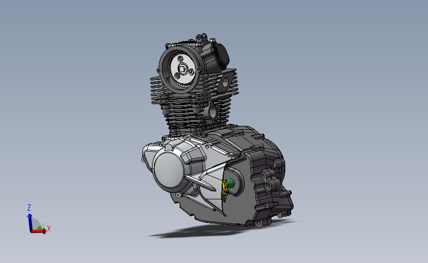 K11雅马哈125发动机总成3D图纸 Catia solidworks设计 附STP格式发动机