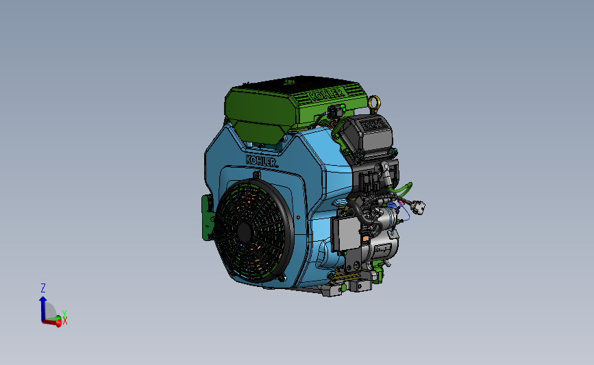 Kohler发动机造型三维建模图纸 solidworks设计发动机