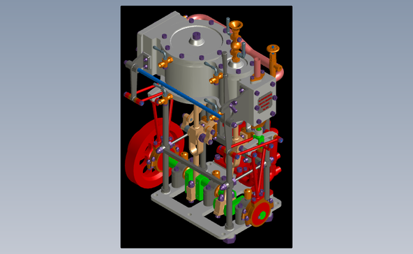 Moteur compound发动机内部结构3D数模图纸 AutoCAD设计 dwg格式发动机