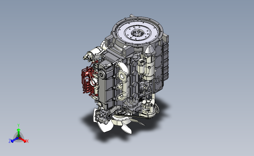 KUBOTA V3600柴油发动机模型3D图纸 STEP x_t格式发动机