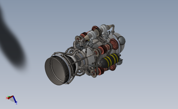 Pegusus MK3火箭发动机模型三维建模图纸 solidworks设计发动机