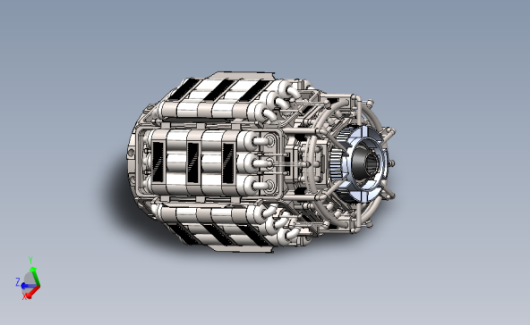 Starmax 2100vv引擎外观模型3D图纸 Solidworks设计发动机
