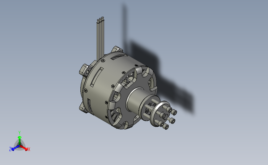 Turnigy Rotomax 100cc无刷电机模型3D图纸 STEP IGS格式发动机