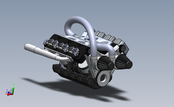 V6 Transmission简易六缸发动机模型3D图纸 Solidworks设计发动机