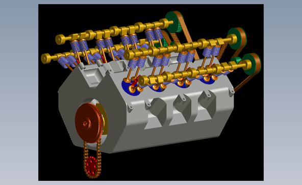 V8发动机内部结构3D图纸发动机