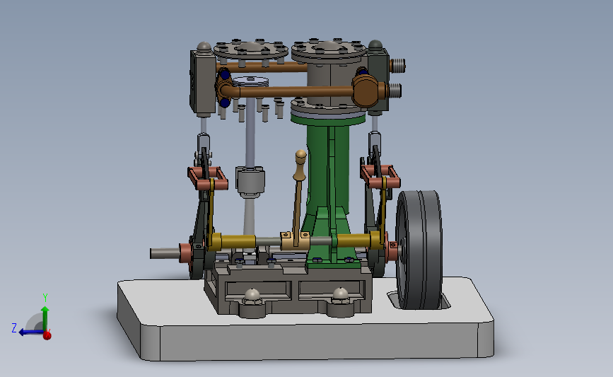 Vertical Twin Steam Engine with Reverse Gear ( Y )发动机