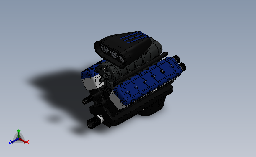 V12 ENGINE 12缸发动机模型3D图纸 Solidworks设计发动机