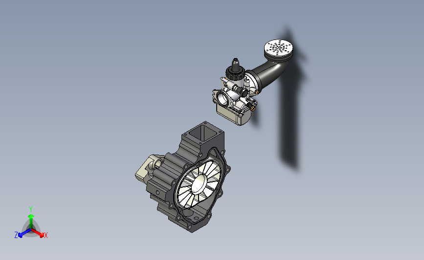 二冲程转子发动机3D模型图纸 INVENTOR设计 附STP IGS格式发动机