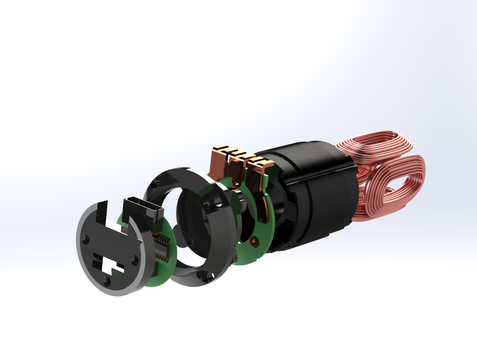 内置冷却风扇的无刷电机模型3D图纸 Solidworks设计发动机
