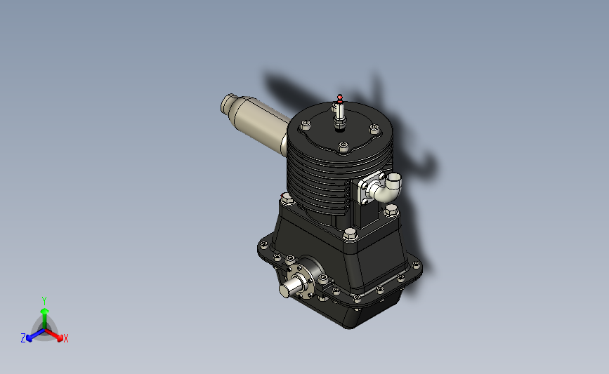 赛车小动力发动机3D模型图纸 STEP格式发动机
