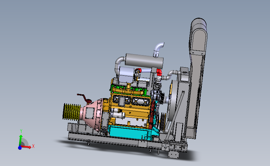 玉柴柴油发动机(YC4112ZLQ)3D模型图纸 solidworks设计发动机
