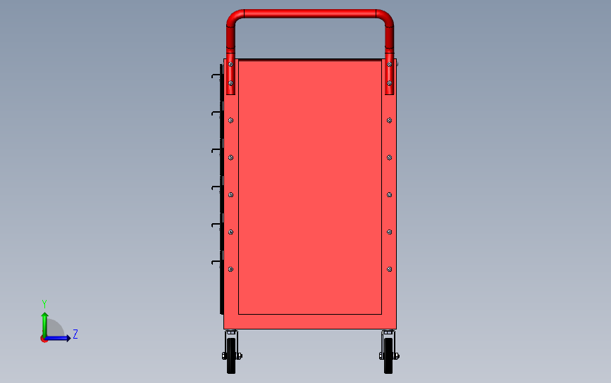 工具箱和工具车 左侧视图