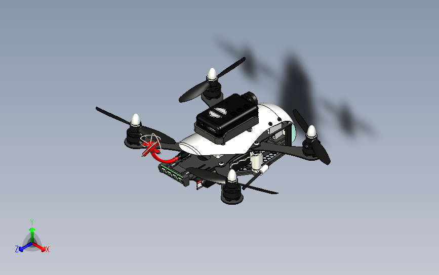 Aerotek J-mini四轴无人机三维建模图纸 X_T格式