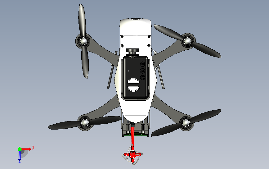 Aerotek J-mini四轴无人机三维建模图纸 X_T格式 俯视图