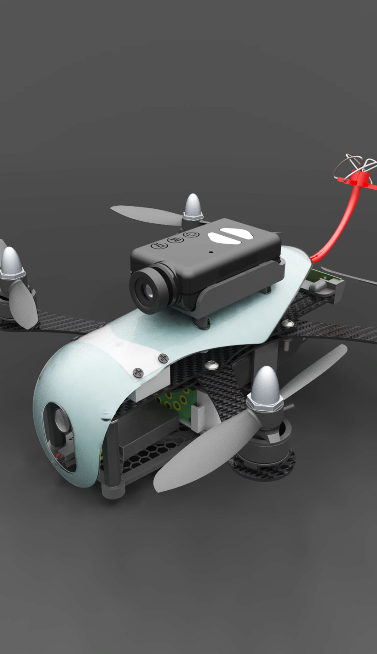 Aerotek J-mini四轴无人机三维建模图纸 X_T格式