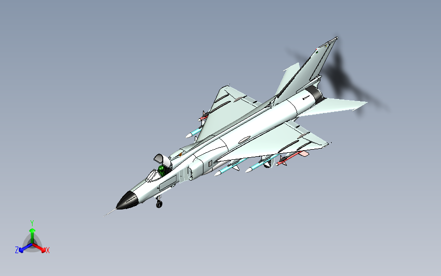 Shenyang J-8 II 歼-8Ⅱ歼击机外观玩具模型3D图纸 x_t格式