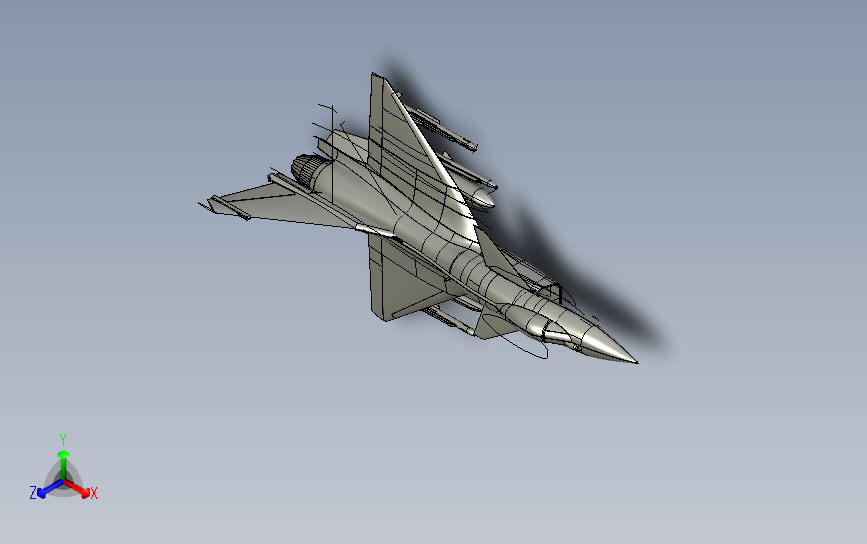 J10B 歼10B战斗机轮廓线模型3D图纸 CATIA设计 附STP