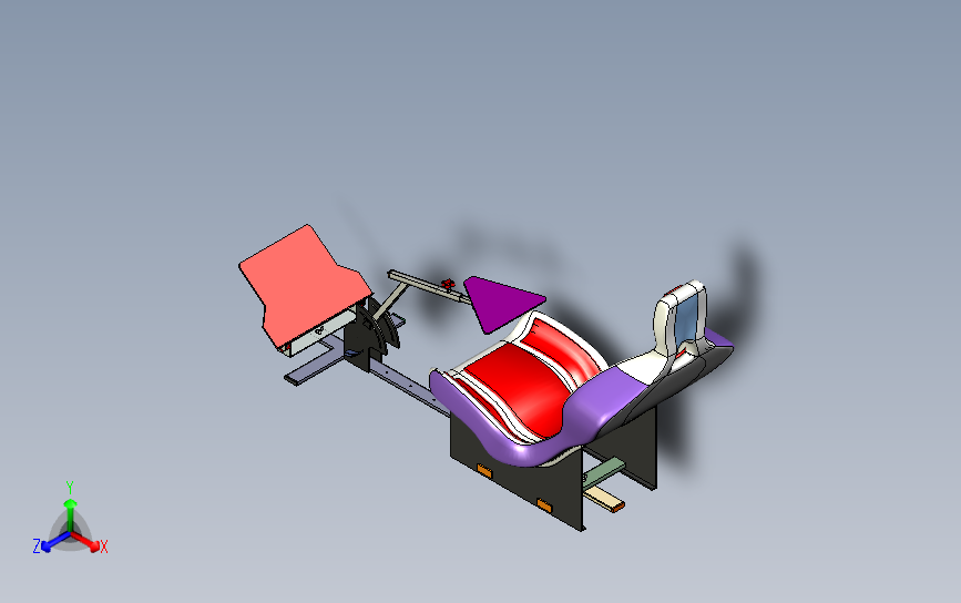 简易游戏赛车座椅3D模型图纸 STP格式