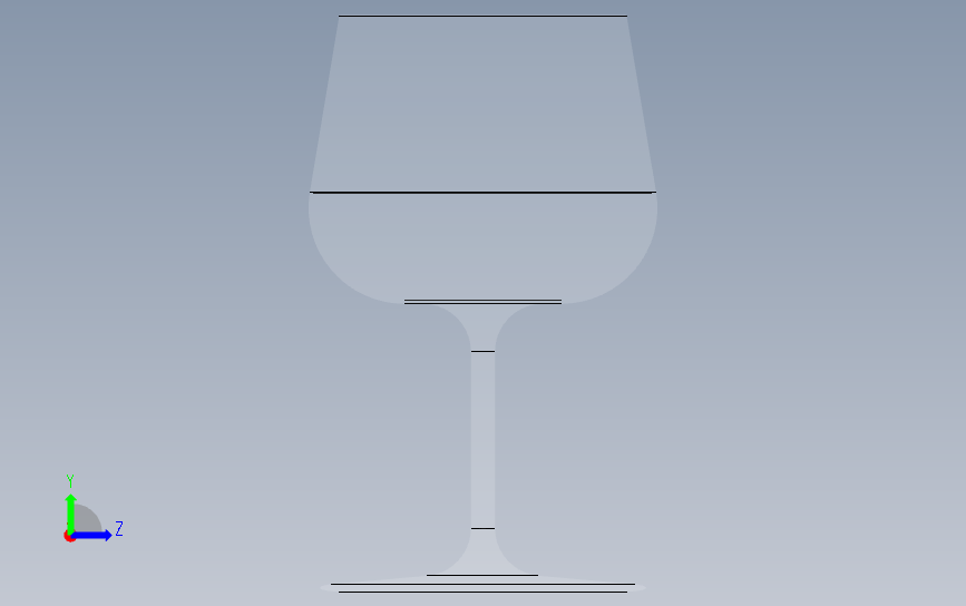 酒杯 左侧视图