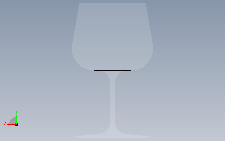酒杯 背面视图